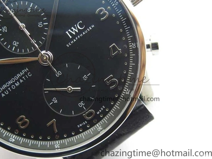MIROTIME 0325 Portuguese Chrono IW371609 ZF 1:1 Best Edition Black Dial on Black Leather Strap A SmartChoice 7100